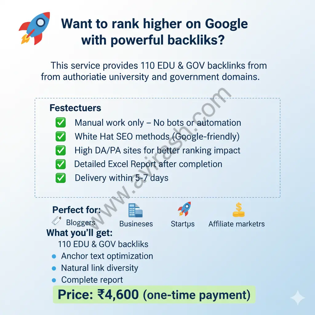170 EDU & GOV Backlinks – White Hat SEO
