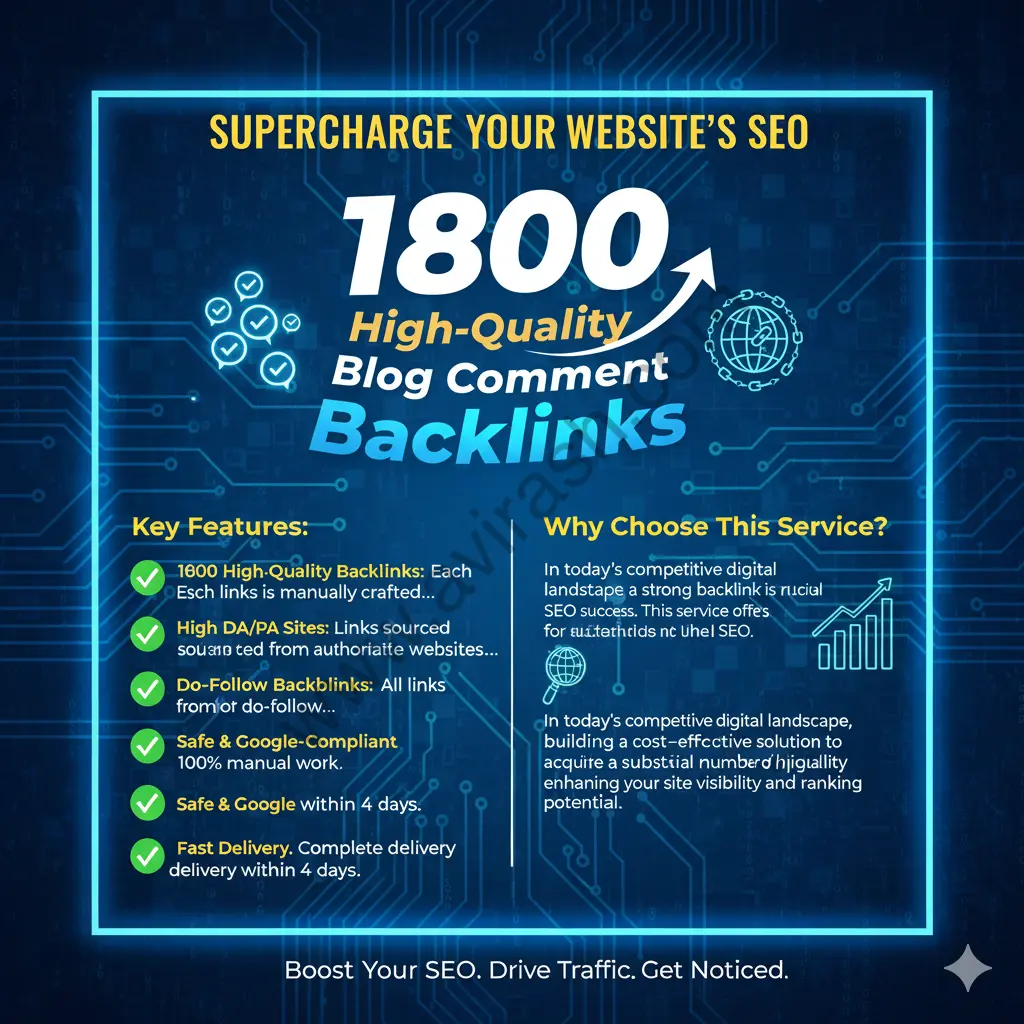 1800 High-Quality Blog Comment Backlinks