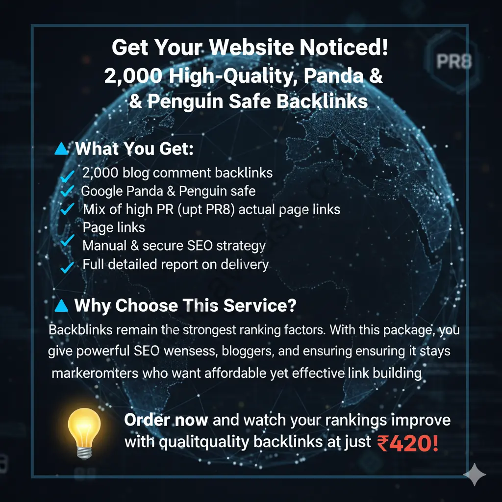 2,000 Safe Blog Comment Backlinks (PR8)