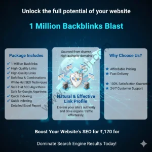 1 Million Backlinks – Boost Your Website’s SEO for ₹1,170