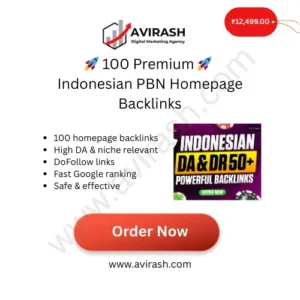 100 Premium Indonesian PBN Homepage Backlinks